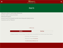 Tablet Screenshot of mariosfamilyitalianrestaurant.com